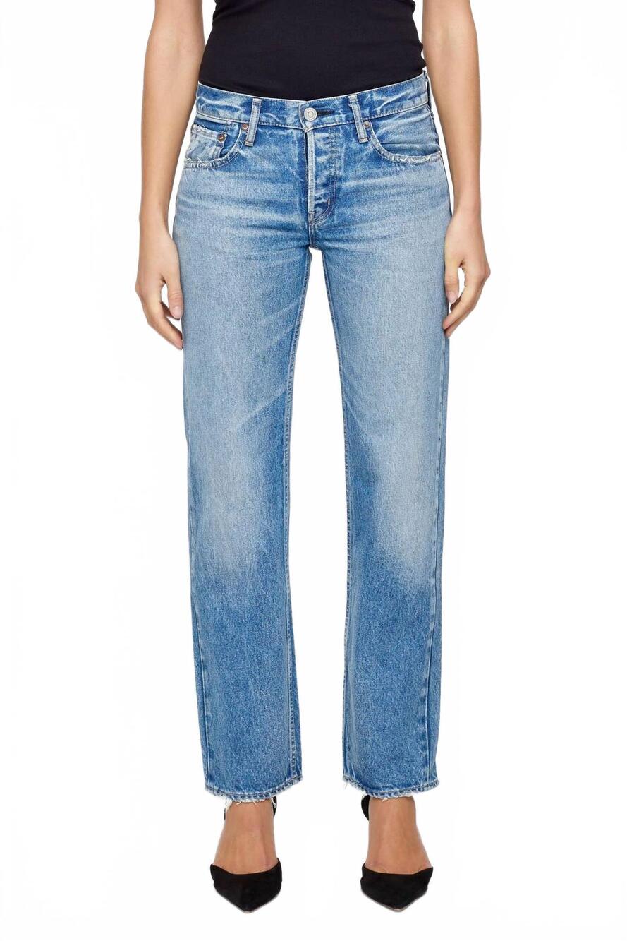NEW MOUSSY cheval straight low rise jean in blue